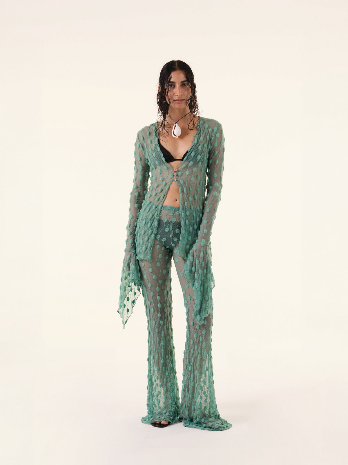 Green Debbie Lace Trousers