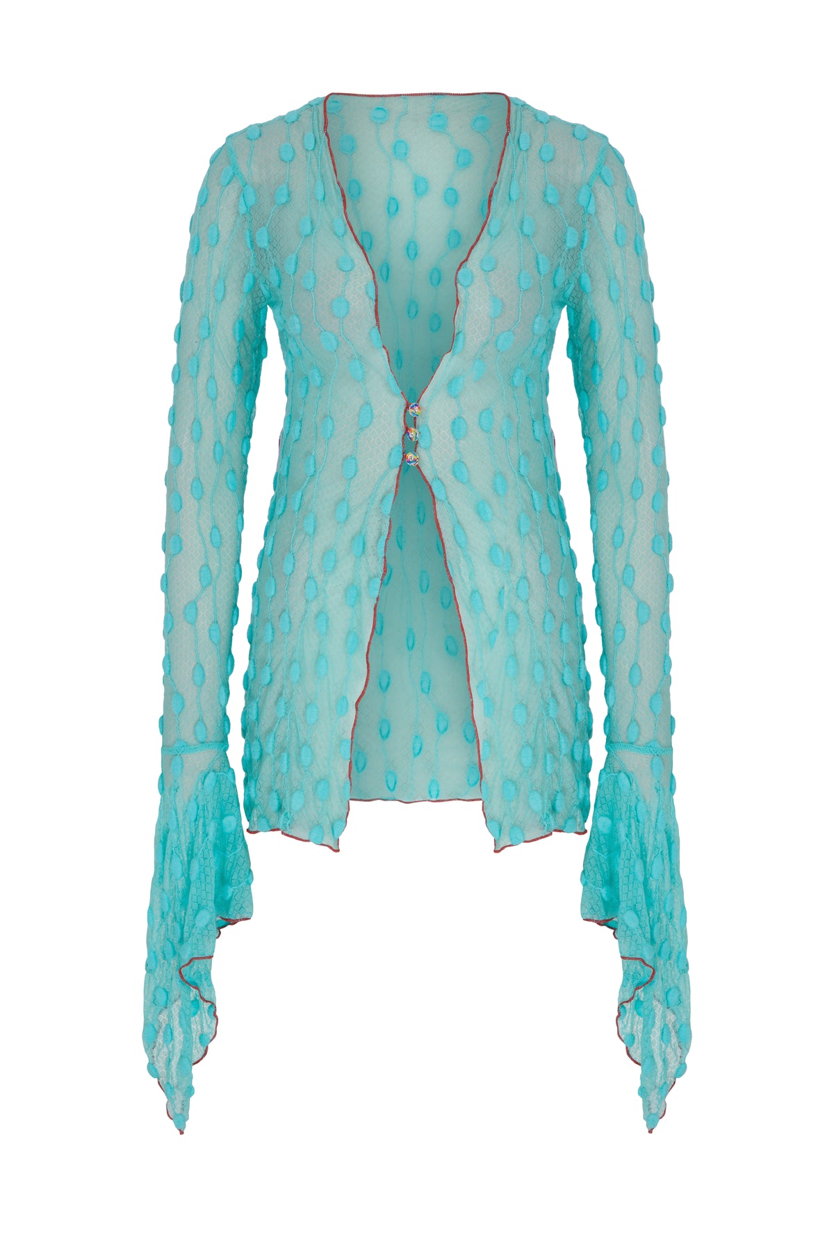 Tiffany Blue Debbie Lace Top