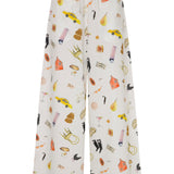 White mixed trousers